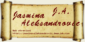 Jasmina Aleksandrović vizit kartica